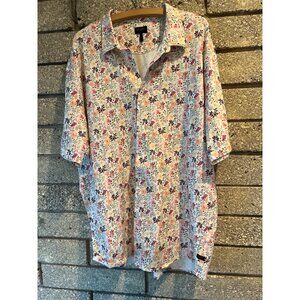 Goodman Brand Mens XXL Floral Short-Sleeve Button-Up Shirt 100% Cotton Multicolo